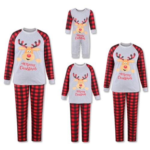 Christmas Pajamas for Family Women Merry Christmas Pjs Red Plaid Sleepwear Matching Family Christmas Pajamas2