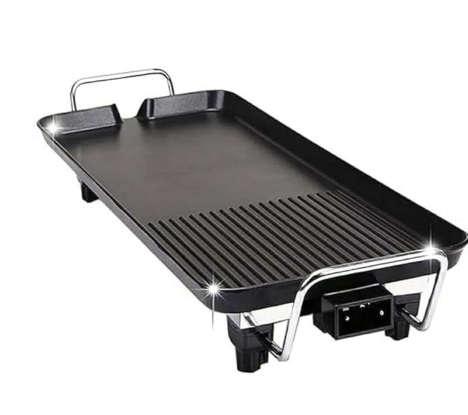 VBM Winning Star Hot Pot Smokeless Non-Stick Electric Grill Adjustable Temperature Stick Plates 1400W BBQ Griddle Teppanyaki Grill Pan for Party Camping Festival Cooking-image-37