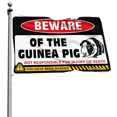 Accessoires de piscine extérieurs et drapeau résistant Beware of Guinea Pig grand format