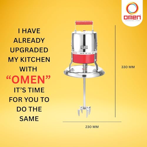 Image of Omen Changing Lives Electric Madhani Machine for Churning | 2-Speed Hand Blender | Perfect for Lassi, Butter & Buttermilk | Durable & Easy to Clean | Compact Kitchen Mixer| 1 Year Warranty