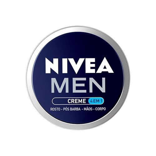 NIVEA MEN Creme 4 em 1 75g, Hidratação Intensa, Evita Ressecamento, Corporal, Facial, Mãos, Pós Barba, Pele Normal e Extrasseca