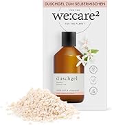 we:care² Gel douche en poudre (granulés) pour mélanger jasmin/thé vert – 32 g pour 250 ml de produit durable