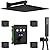 WHSHOWER Matte Black Shower System 12 Inch Shower Faucet Sets Complete Wall Mounted Full Body Shower System with Body Jets Digital Temperature Shower Fixtures for Bathroom