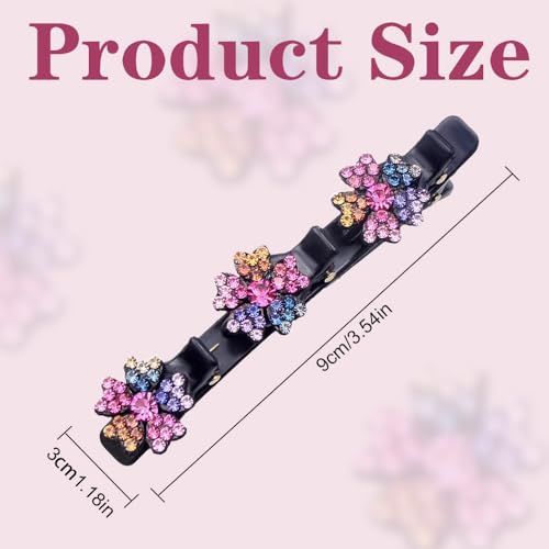 YYOUALS 2 presilhas francesas para mulheres, presilhas de cabelo brilhantes, presilhas francesas gra