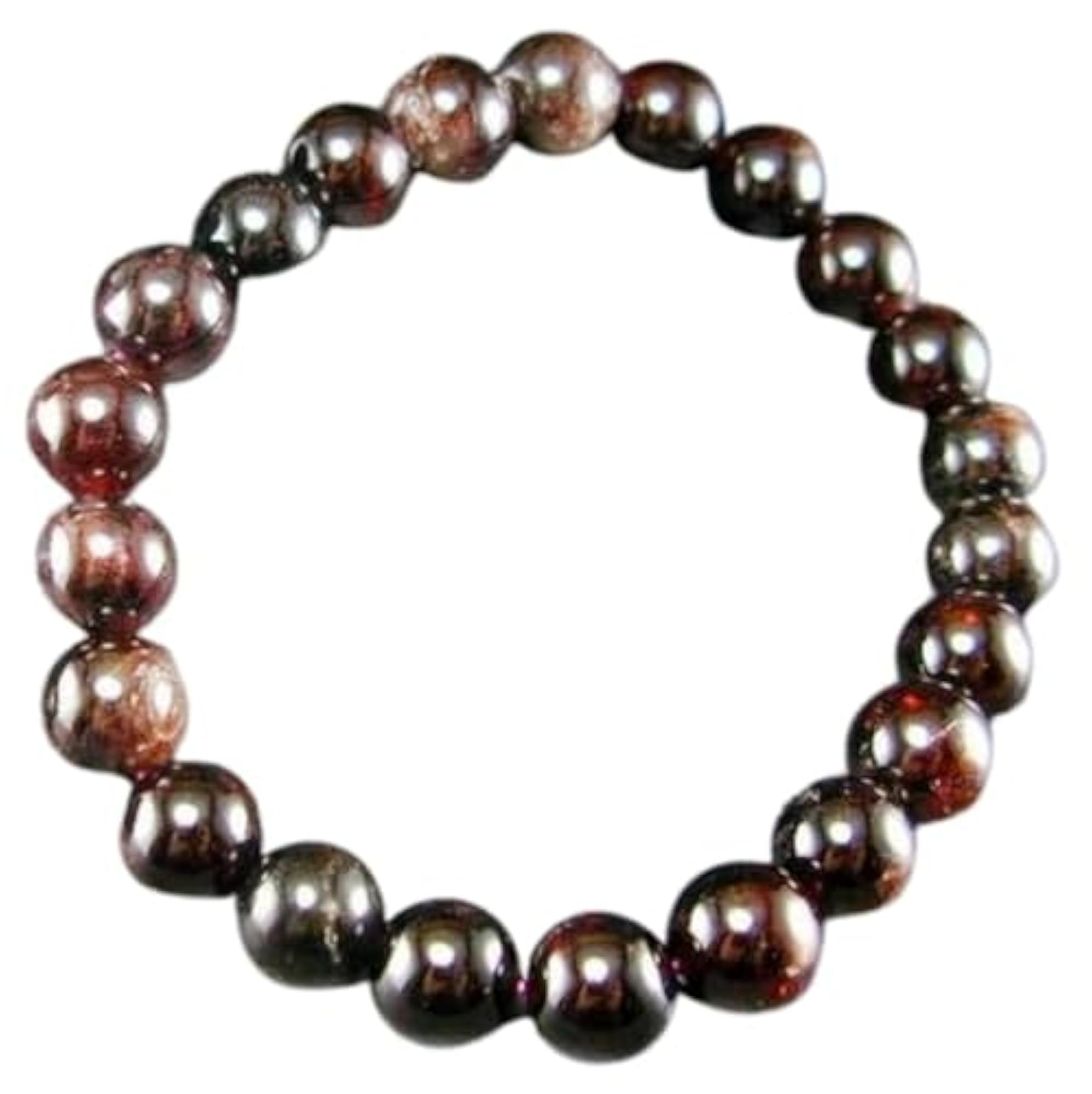 Natural Almandine Garnet Gemstone Stretch Bracelet, Unisex