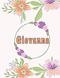 giovanna: customized journal with floral cover, personalized notebook with name, college ruled, for women and girls
