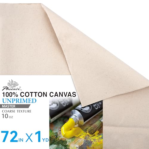 PHOENIX Unprimed Canvas Fabric by The Yard - 72