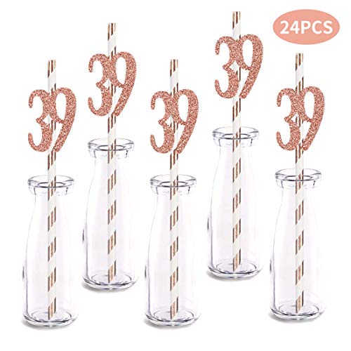 Sorbete Decorativo Rose Gold Glitter 24 piezas miniatura 2