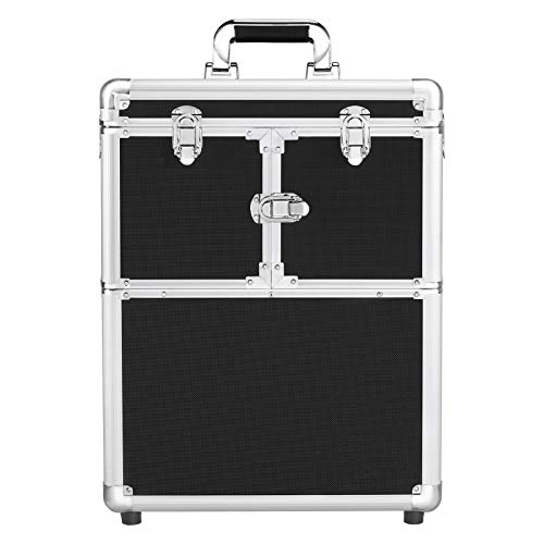 YAHEETECH Professional Aluminum Rolling Makeup Storage and Organizing Case