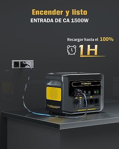 VTOMAN FlashSpeed 1500 Estación de EnergÃa Portátil 1500W/1548Wh - LiFeP04 BaterÃa Generador Solar con Tres 230V Salida/entrada CA, 0-100% Carga Rápida en 1 Hora para Acampada, Autocaravana - Imagen 4