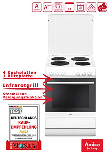 Amica SHE 11660 W Herd Elektro/A / 0,79 kWh / 69 L/Steam Clean/Großer Garraum/weiß