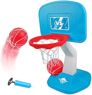 EP EXERCISE N PLAY Pool Basketball Hoop Poolside Pool Water Basketball Game, 2 Balls and Pump, Swimming Pool Basketball Hoop for Pool/Outdoor/House Toy (Blue)