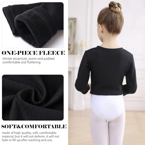 Ballet Wrap Top Girls Ballerina Sweater Fleece Dance Shrug Cardigan Long Sleeve4