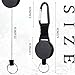 Eboot 2 Pack Retractable Keychain Heavy Duty Badge Holder Reel Clip ID Carabiner Extendable Key Chain for Man with 25 Inch Steel Wire Rope Lanyard, Bearing 8. 5 oz, Black