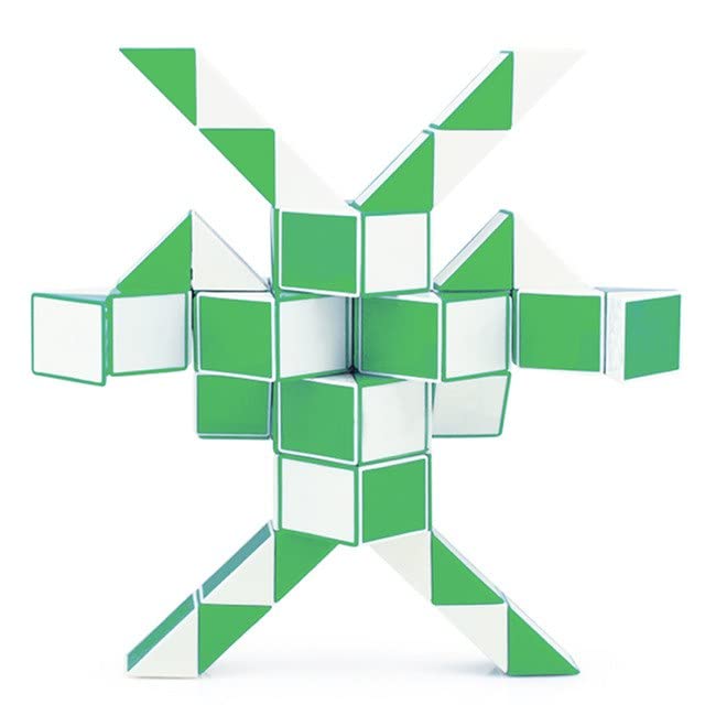 Image of D ETERNAL All ages Qiyi Snake 24 Blocks Geometric Brain Teaser Ruler Cube Wedges Twist Puzzle Toy (Snake Cube)
