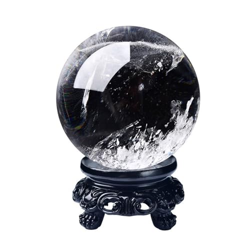 Boule de cristal blanc brut 8cm pour décoration de bureau et salon