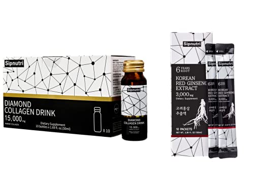 Sipnutri Diamond Collagen Drink 15000Mg And Korean Panax Ginseng Extract 3000Mg #TOP3