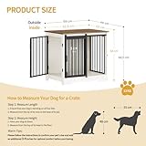 Hzuaneri Hundekäfig Möbel, 69 cm Hundebox, 2 Türen, Moderne Hundekäfig Indoor für kleine/mittlere/große Hunde, Beistelltisch, Hundebox für Zuhause 69 × 49 × 64,5 cm, Weiß Braun DFC84314B