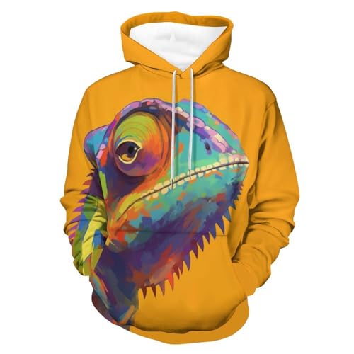 Sweat à Capuche Caméléon pour Homme et Femme - Hoodie Manches Longues Taille S