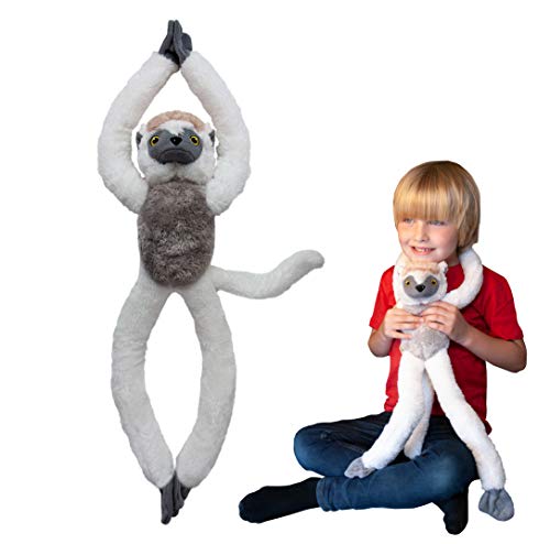 Deluxebase EcoBuddiez Tree Huggers - Sifaka from 72cm Hanging Soft Toy made from Recycled Plastic Bottles. Eco-friendly soft and cuddly plush toy and perfect cuddly gift for kids.