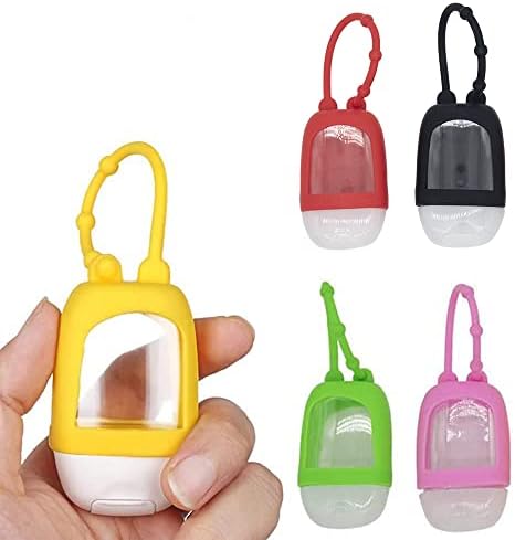 Zodensot Portable Refillable Travel Bottles, 30ml Plastic Refill Bottles with Clip Silicone, Leakproof Hand Sanitizer Containers for Outdoor Party School Work Traveling Multi-Color (5 pack) image 4