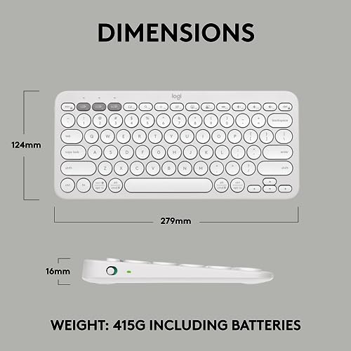 Logitech Pebble Keys 2 K380s Wireless Bluetooth Keyboard - Tonal White - image 9