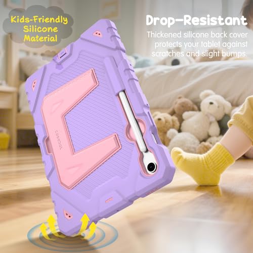 Fintie Kids Friendly Case for Samsung Galaxy Tab S10 Lite/ S10 FE/ S9 FE 10.9 Inch/Tab S9 11 Inch, Fully-Body Rugged Heavy Duty Shockproof Protective Case with Kickstand & Shoulder Strap, Purple by FINTIE - Image 7