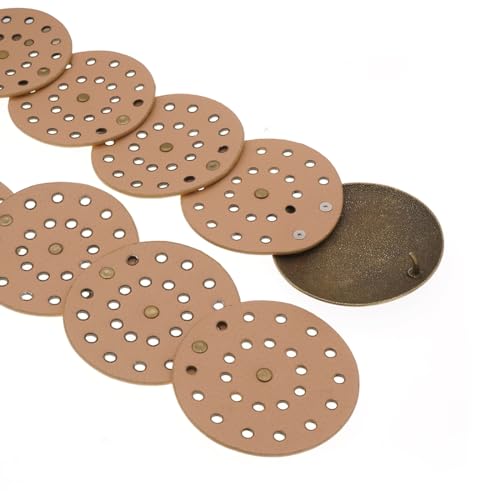 Hollow Wide Disc Belt for Women Concho Leather Metal Buckle Boho Belt Cowgirl Vintage Western Chunky Waist Belts4