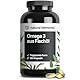 Omega 3 – 180 Kapseln – 2000mg Fischöl pro Tagesdosis – Triglycerid-Form mit EPA und DHA – Laborgeprüft, aufwendig aufgereinigt und aus Anchovis aus Peru