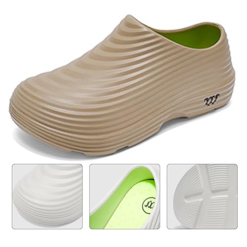 Image of Armadillo Chef Clogs for Mens Women Lightweight Garden Clogs Waterproof Non Slip Work Shoes Non-Slip Air Cushion Thick Bottom Slides Shoes Comfortable Nursing Shoe