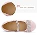 K KomForme Girl's Bow Mary Jane Dress Shoes Ballet Princess Flats with Rhinestone Strap for Party Wedding School, Toddler/Little Kid/Big Kid Pink