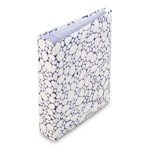 Hama Album Photo Ă pochette "Pepples" (200 photos 10x15cm, 100 pages, Format 19x25cm, Pochette pour CD, Motif Galets) Bleu & Blanc