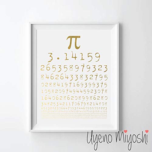 Product Image of the Pi Chart Gold Foil Art Print Math Lover Gold Print Home Nursery Room Wall Art Decor Pi Chart Gold Art Print, Math Lover's Gift Gold Print (08' x 10' UNFRAMED)