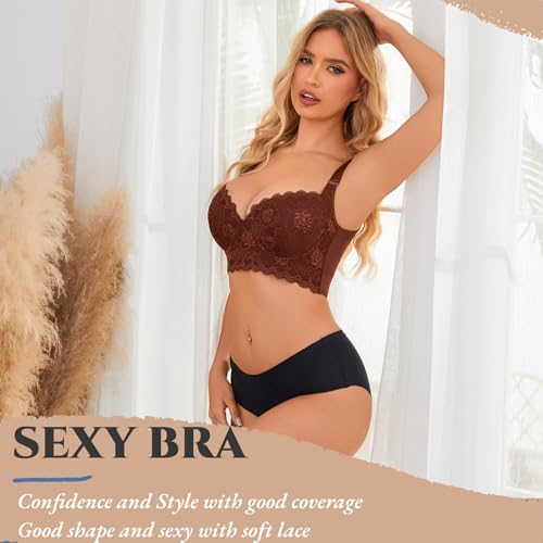 Image of Push Up Bras for Women Lace Underwire Add One Cup Bra with Support Smoothing Bra(34B-46DD)