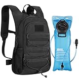 Wiserset 3L Trinkrucksack、900D Hochleistungs-Wasserrucksack zum Wandern、Taktischer Trinkrucksack mit TPU-Wasserblase Schwarz
