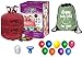 Balloon Time Disposable Helium Tank 14.9 (2 Boxes) - 100 Latex Party Balloons - Plus Drawstring Backpack Bag