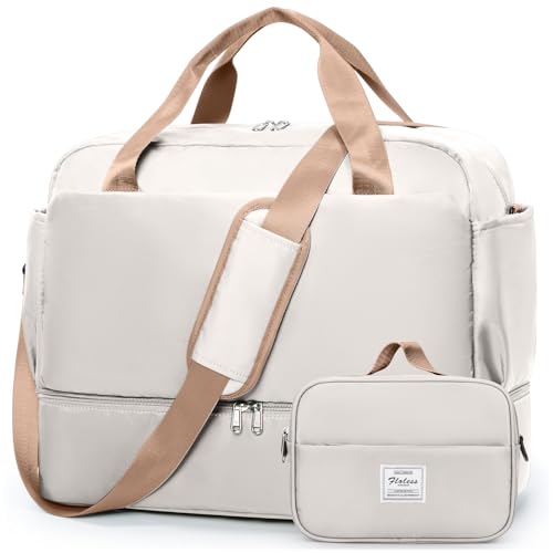 Travel Duffel Bags for Women, Carry-on Overnight Weekender Bag with Wet Pocket & Toiletry Bag, For Spirit Airlines 18x14x8 Personal Item Bag