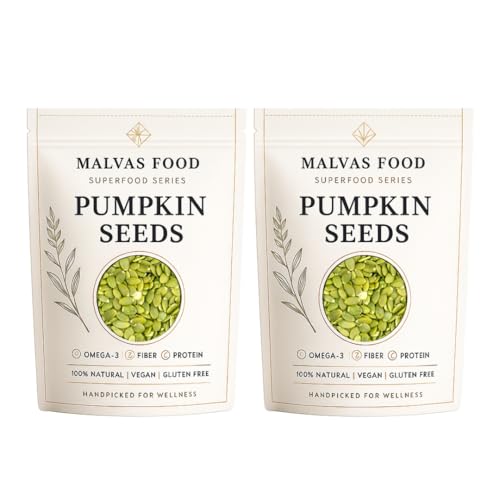 Image of Malvas Food Pumpkin Seeds 200 gm Offer (Pack of 2) | 100% Natural Seeds for Eating | Healthy Snack for Weight Management | Protein - Rich Superfood - Diet Food | Raw & Premium Pumpkin Seed
