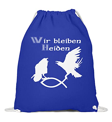 Gymsac en coton bleu sac à dos cordon Hugin Munin 37x46cm