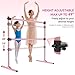 Zlinke 4FT Height Adjustable Ballet Barre, Freestanding Ballet Bar, Heavy Duty Dance Bar Support, Sturdy Construction, Anti-Slip for Kids Adult, Home and Gym Use (Pink)