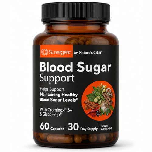 Premium Blood Sugar Support Supplement–Supports Healthy Blood Sugar Levels Already Within Normal Range – Includes Bitter Melon Extract, Vanadium, Chromium, Cinnamon, & Alpha Lipoic Acid-60 Capsules