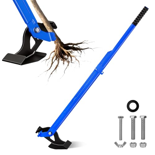 62" High-Leverage Tree Puller for ¼ to 2" Roots, Heavy-Duty Sapling Puller Tool Fully Uproots Trees, Shrubs, Vines and Thorns, Fit for Garden,Farm, Forestry, Widened Working Surface, Foldable Design