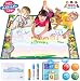 JVIGUE Large Water Doodle Mat - Portable Magic Water Drawing Mat Pad with 3 Water Pens and Drawing Booklet, Kids Educational Travel Toys Gift for Boy Girl Toddlers Age 1- 6, 36.6 X 25.6 Inch