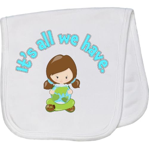 inktastic It's All We Have Earth Day Baby Burp Cloth White 28f10