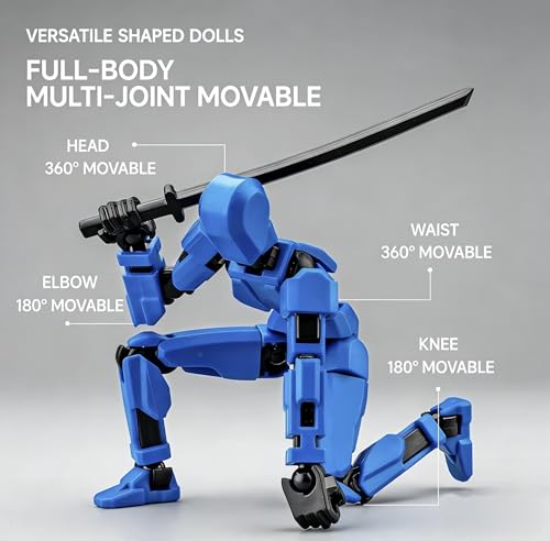 Image of Titan 13 Action Figure, Assembly Completed 3D Printed Action Figure, Multi-Jointed Movable Dummy Robot, Articulated Desktop Toy for Collectors, Poseable Desk Decoration, Gifts for Kids Adults (5PCS)