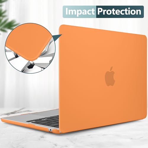 Image of DONGKE Compatible with MacBook Air 13.6 inch Case M4 M3 M2 2025 2024 2023 2022 A3240 A3113 A2681, Plastic Hard Shell & Keyboard Cover for MacBook Air M4 13 inch Case, Matte Cosmic Orange