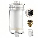 1 micron Carbon Shower Filter, Visible Water Filter for Shower, Washing machine filter, 99% Removal of Chlorine, Fluoride, Heavy metal, Odor & Scale, Improves Skin Condition, Protects hair