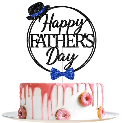 Decoración para tartas del día del padre, decoración para tartas del día del padre, decoración de cumpleaños de papá, mejor papá, feliz día papá, decoraciones de fiesta del día del padre, purpurina