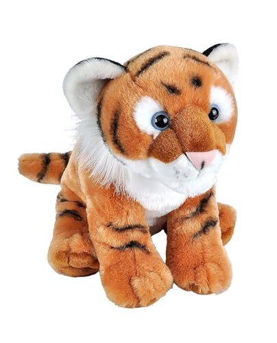 Peluche tigre écoresponsable 30 cm en plastique recyclé pour chambre d'enfant