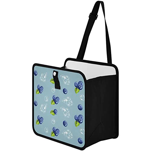 Image of Blueberry Car Trash Can Cute Fruit Foldable Hanging Car Trash Bag Bin Auto Garbage Can Leak-Proof Car Organizer(Large)